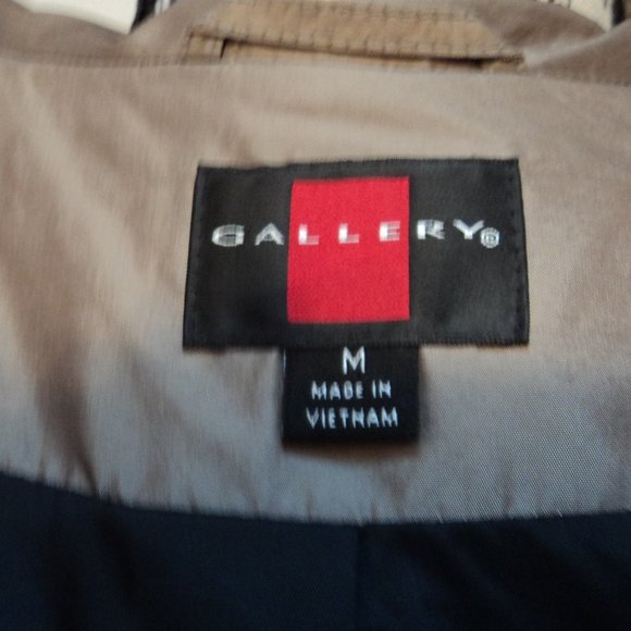 Gallery Women's Medium Dress Trench Jacket Coat Black Beige Short Lined Pockets - Picture 11 of 11